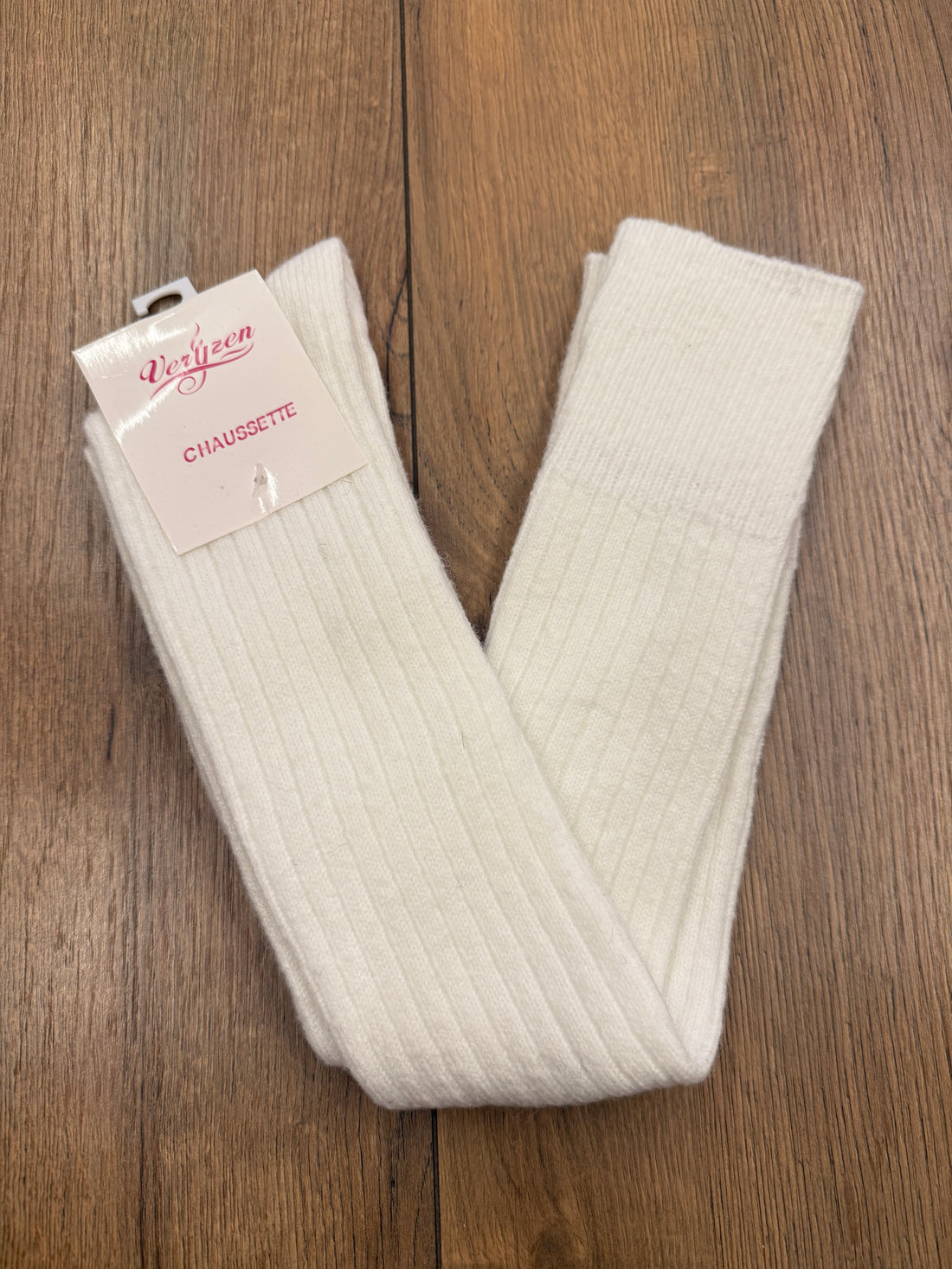 Chaussettes hautes côtelées blanches