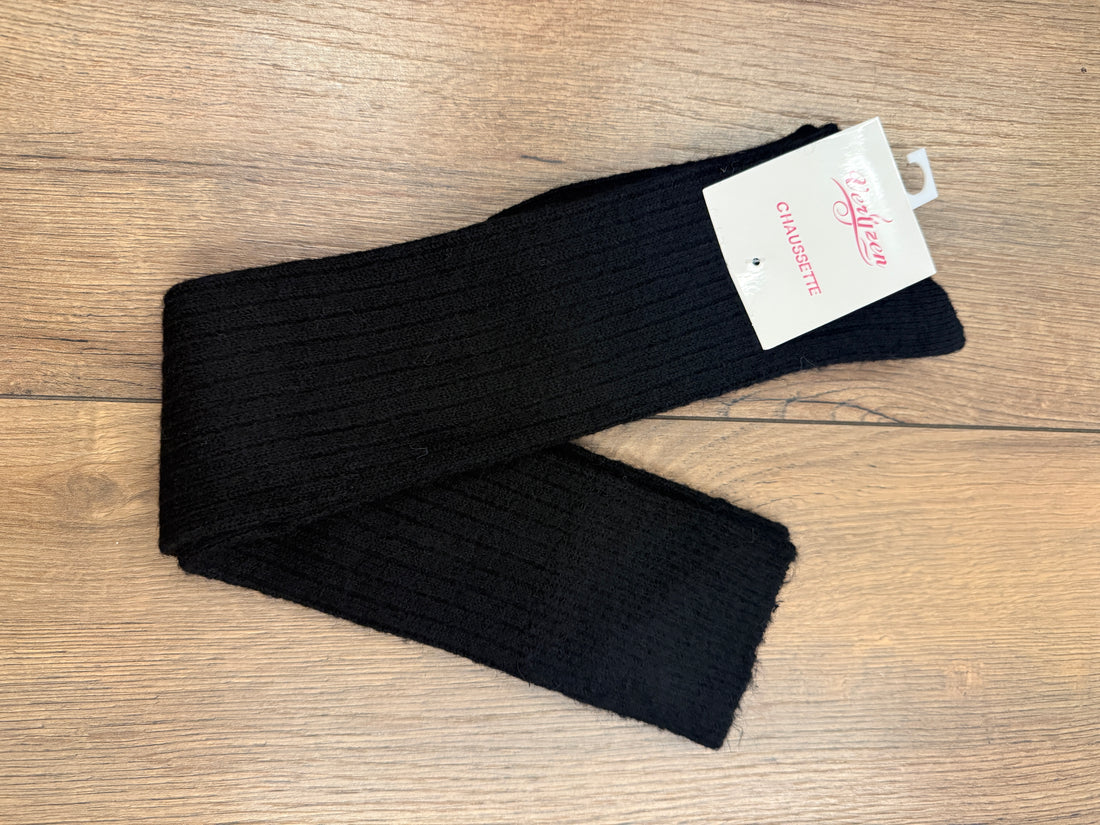 Chaussettes hautes côtelées noires