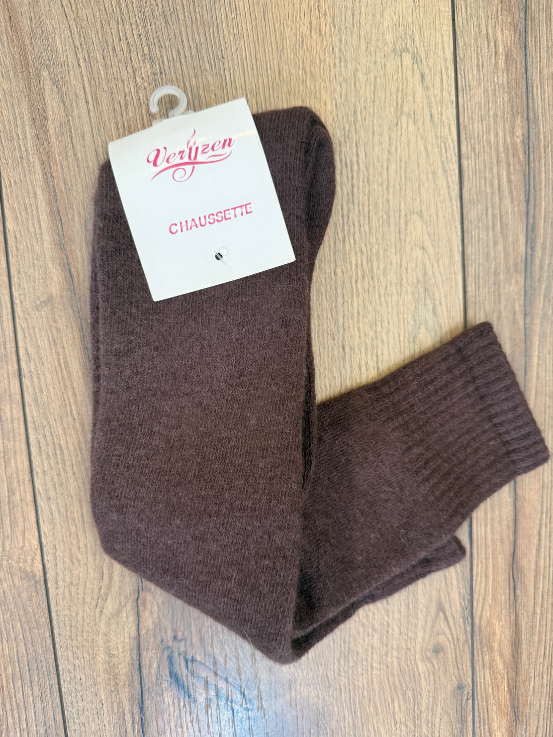 Chaussettes hautes en laine choco