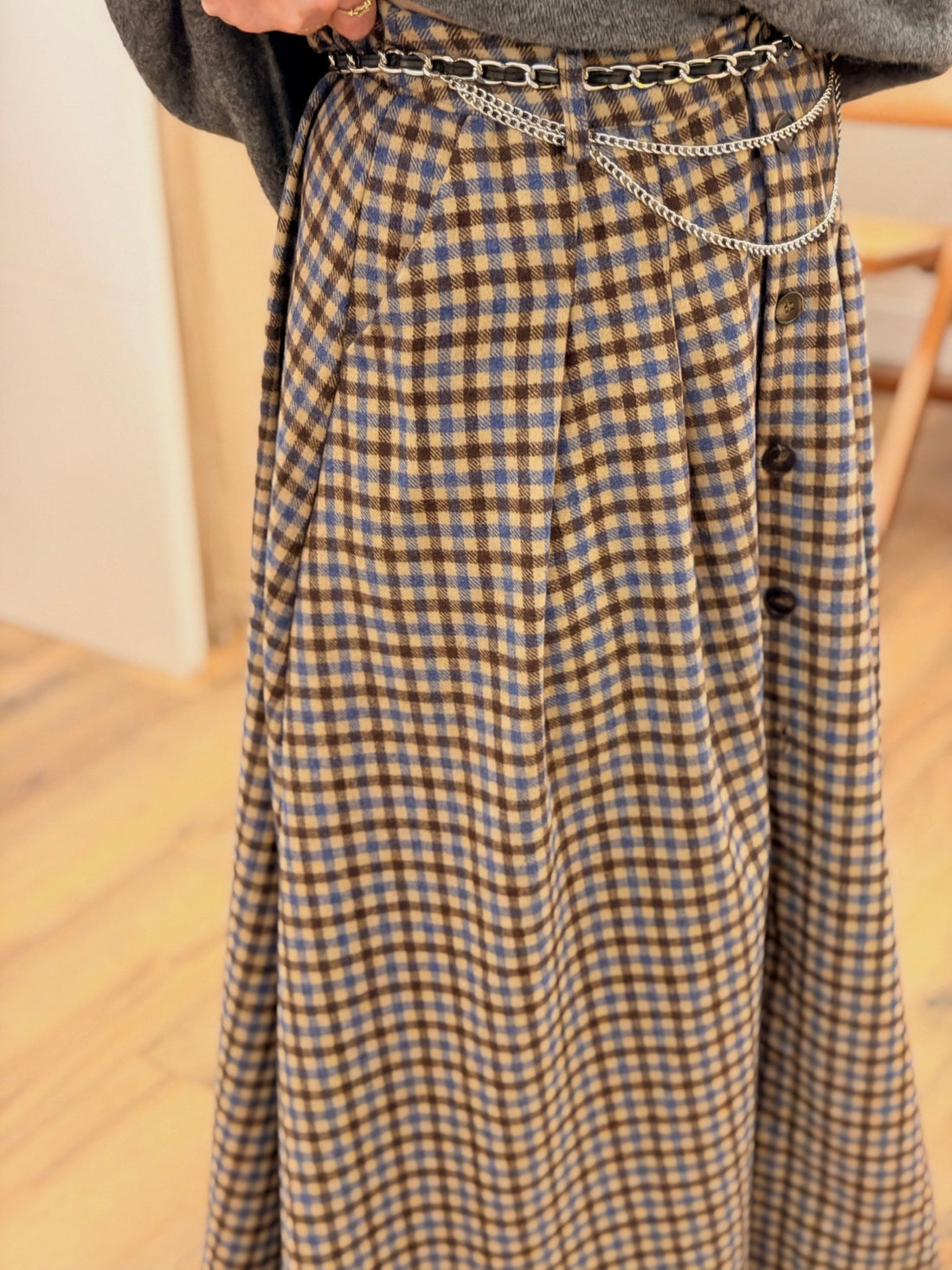 Jupe Maélyne marron/bleu - Léone