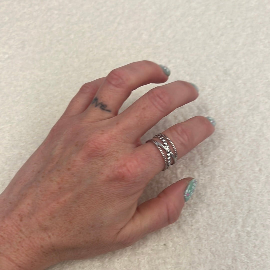Bague argentée croisée - Léone