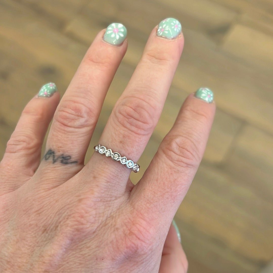 Bague argentée strass - Léone