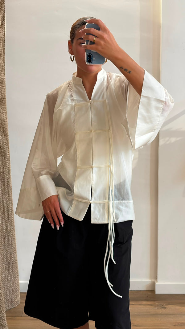 Chemise tulle Mira ecrue