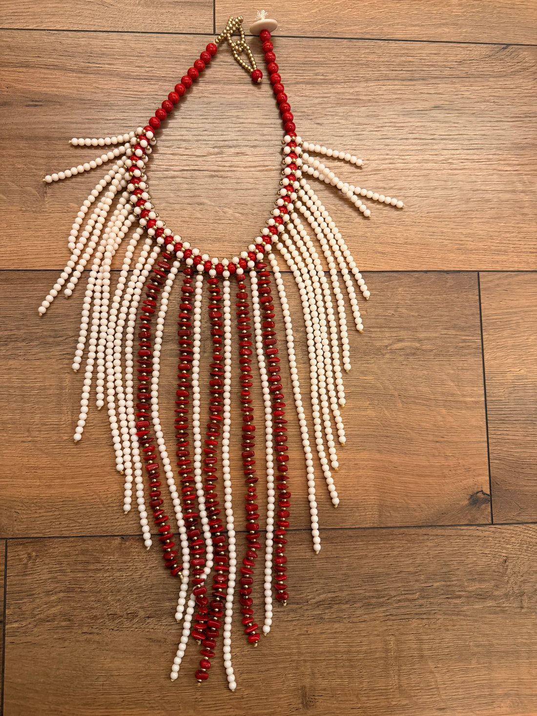 Gros collier franges perles
