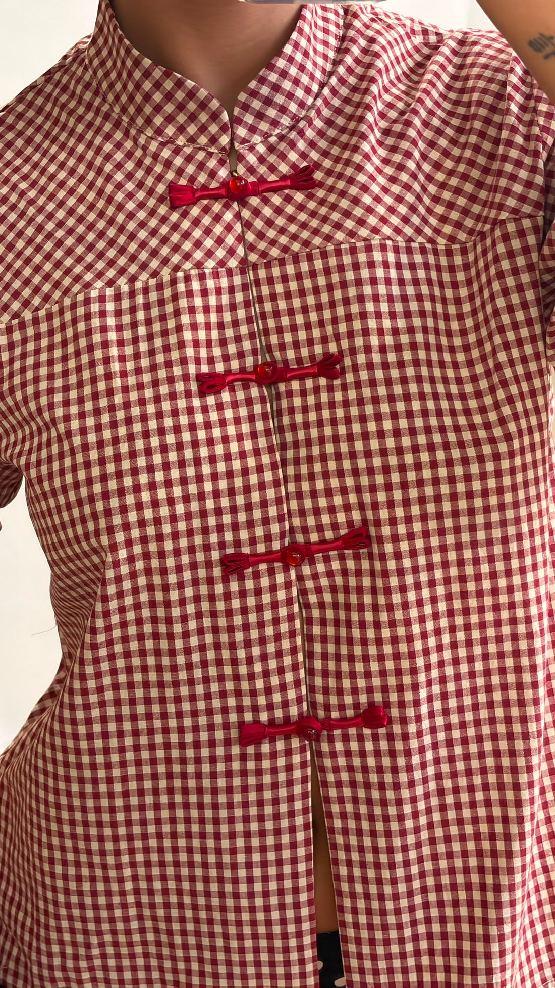 Chemise vichy Kung bordeaux