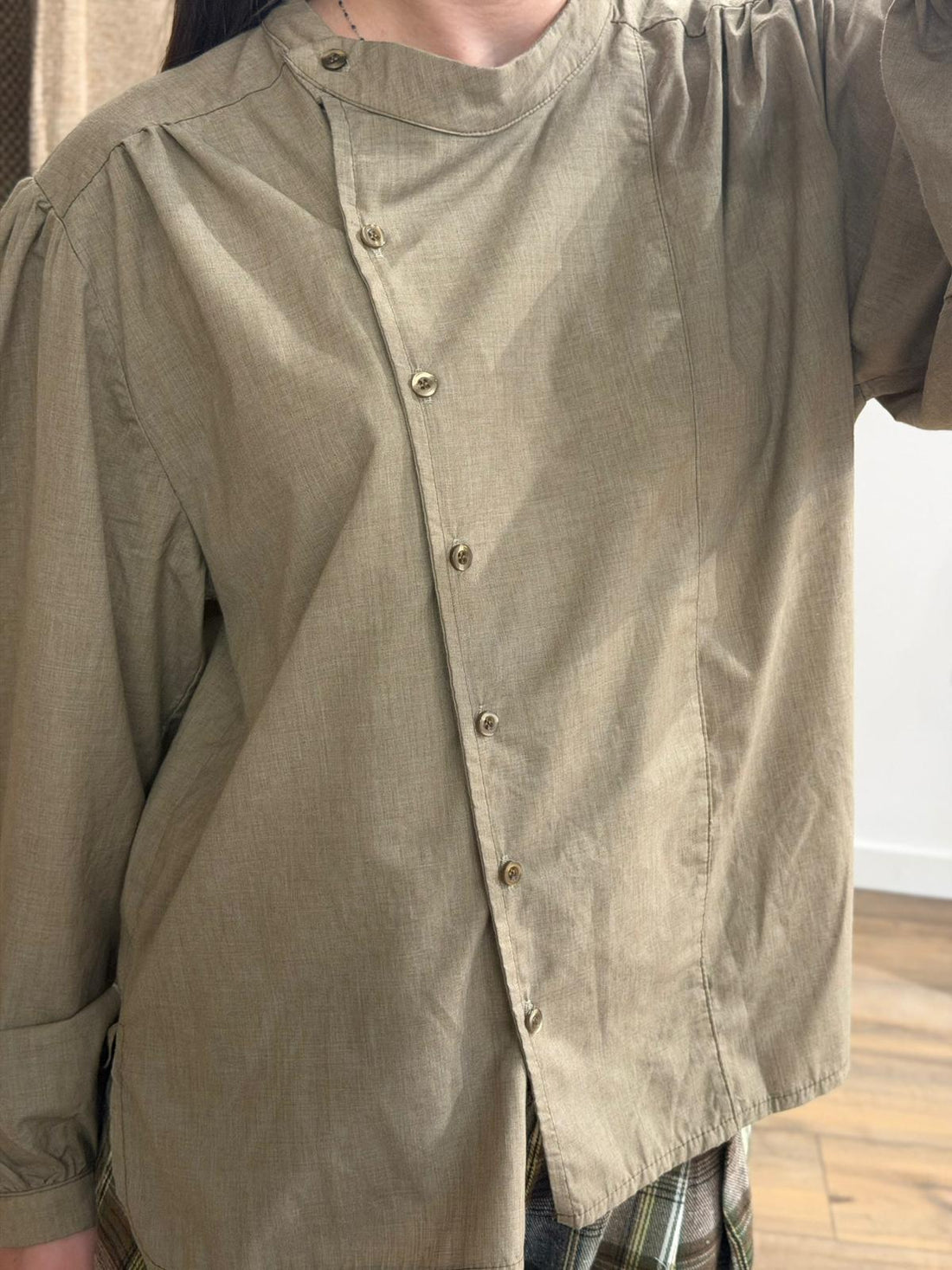 Chemise croisée kaki