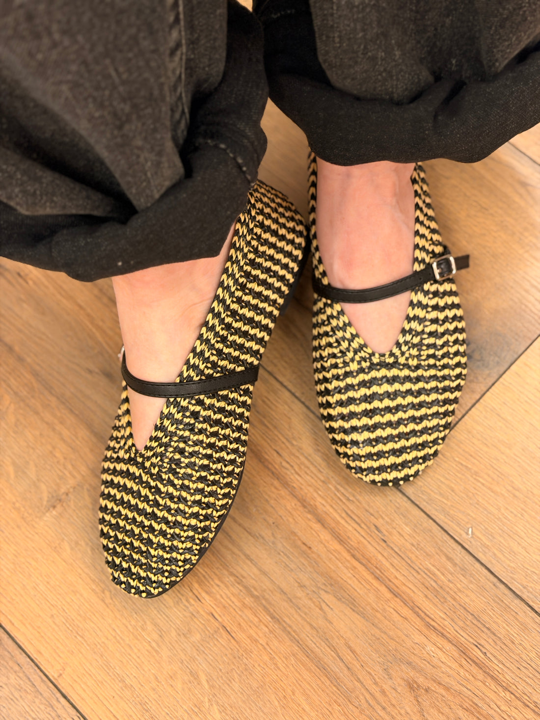 Ballerines tissees noires