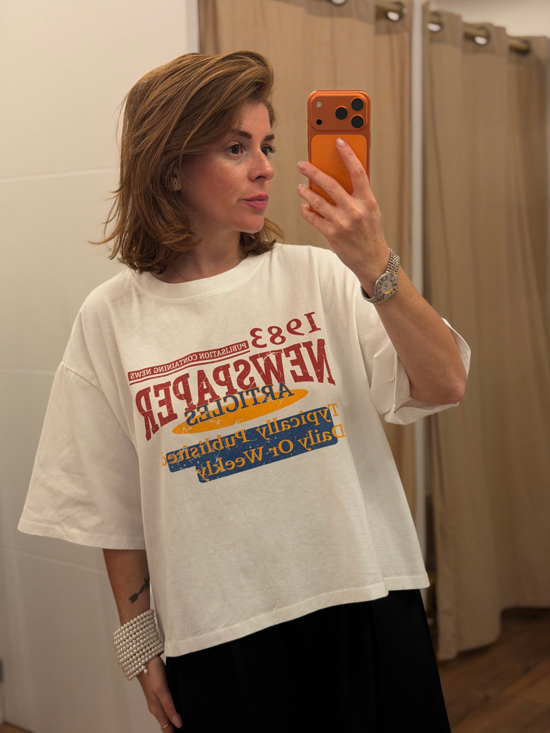 T-shirt Newspaper blanc