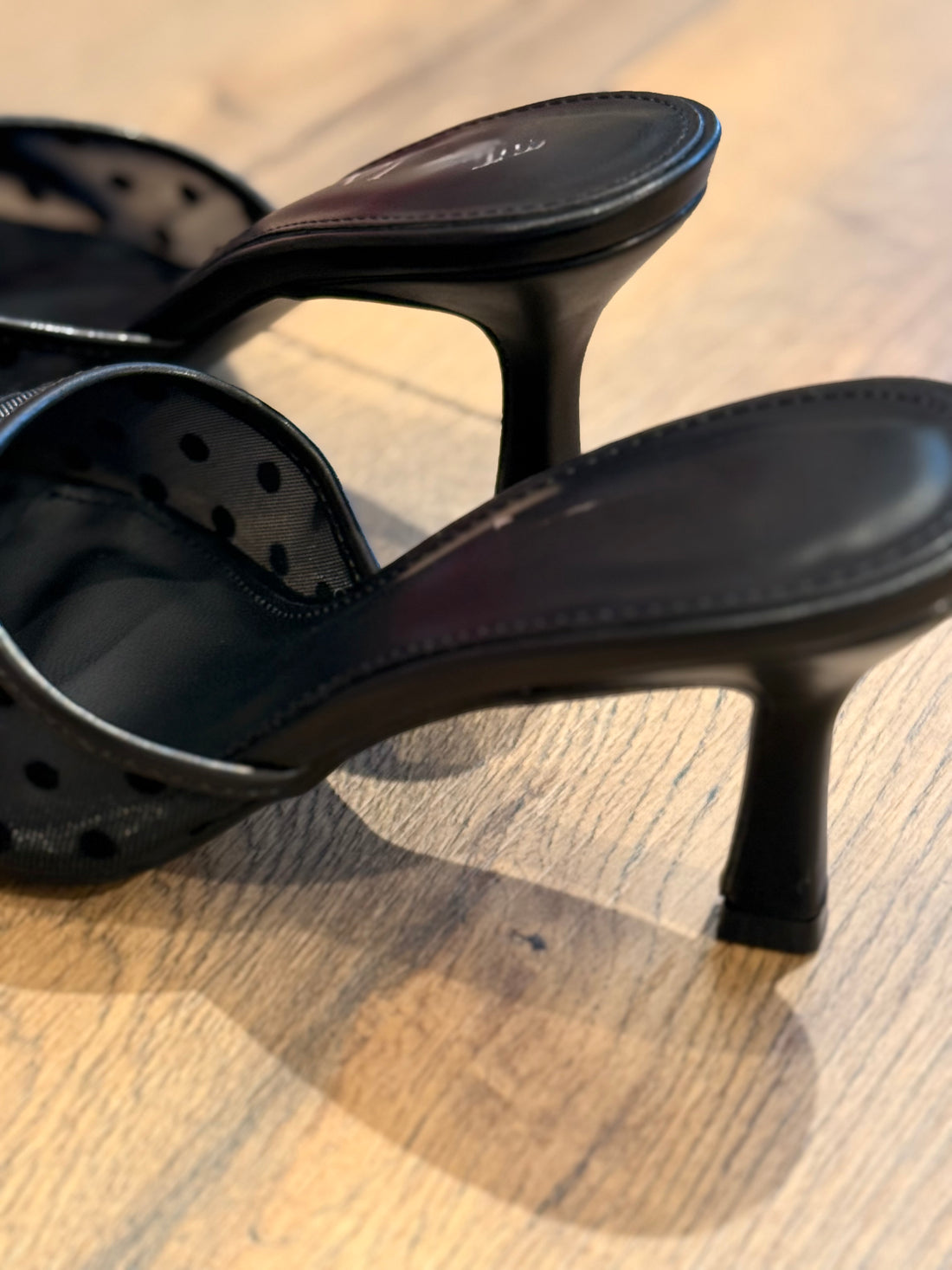 Mules a talon noir tulle