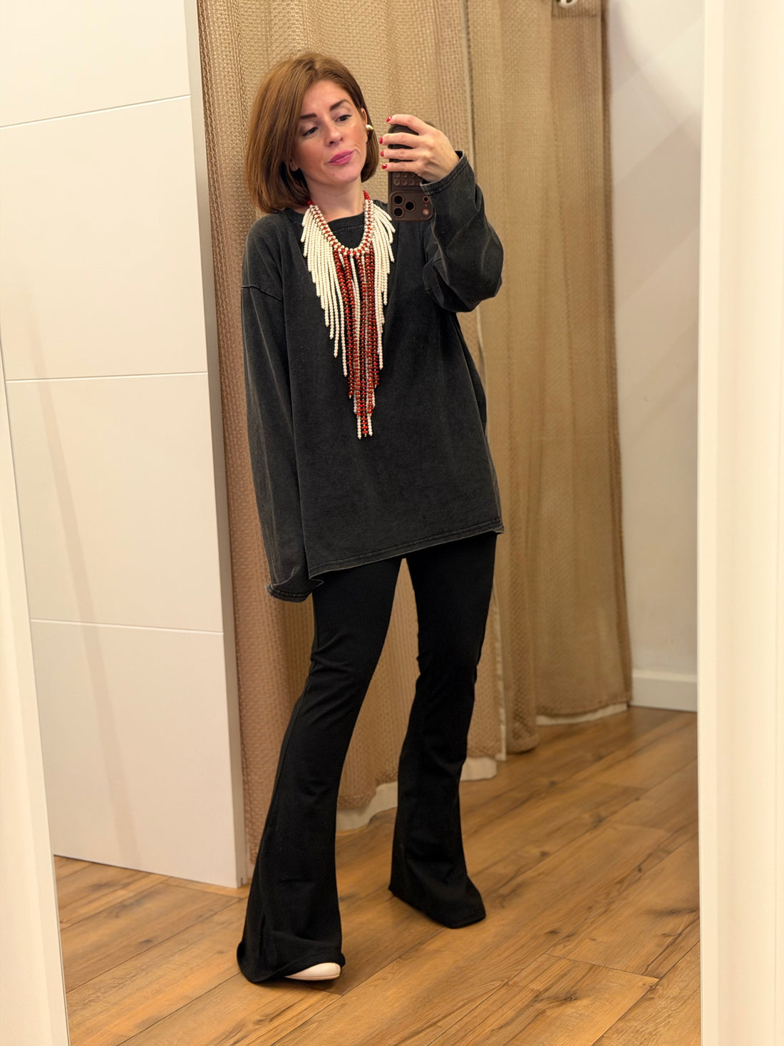 Gros collier franges perles