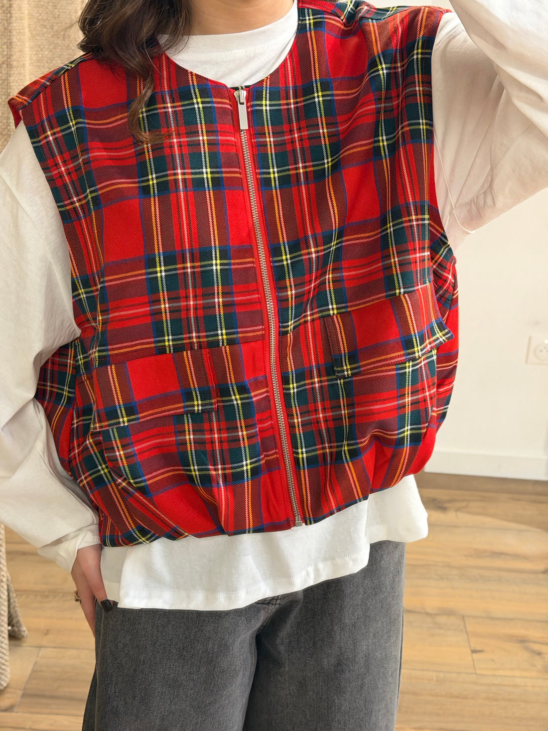 Gilet sans manche rouge