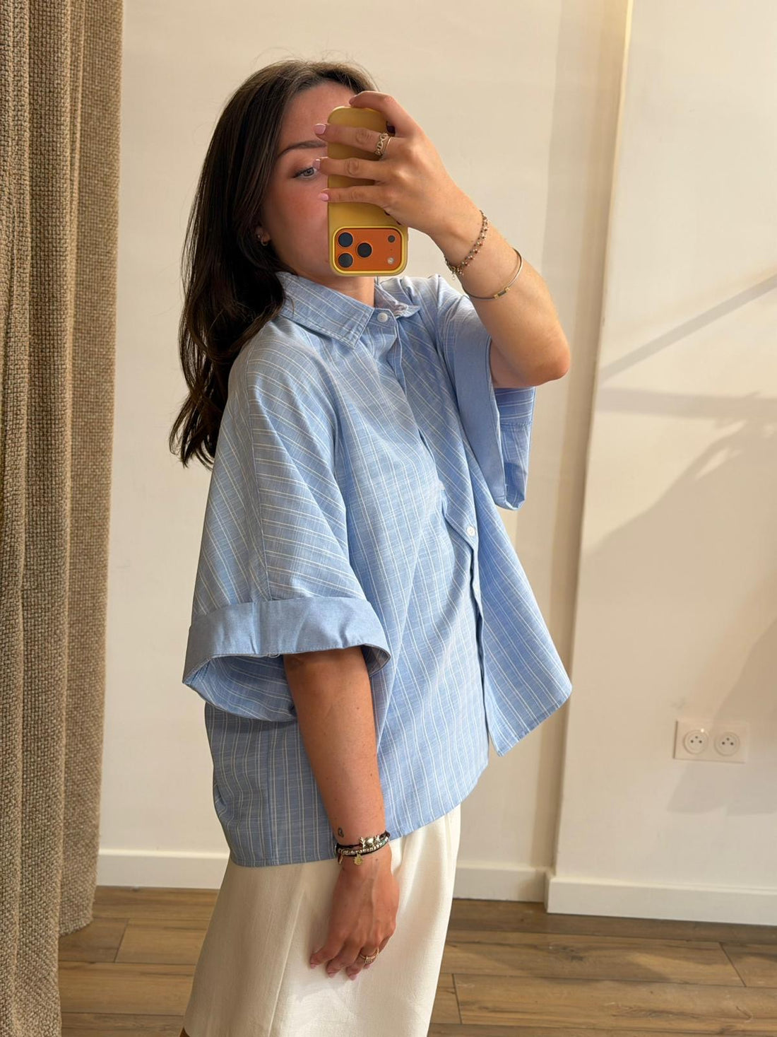 Chemise Melvina rayée bleue