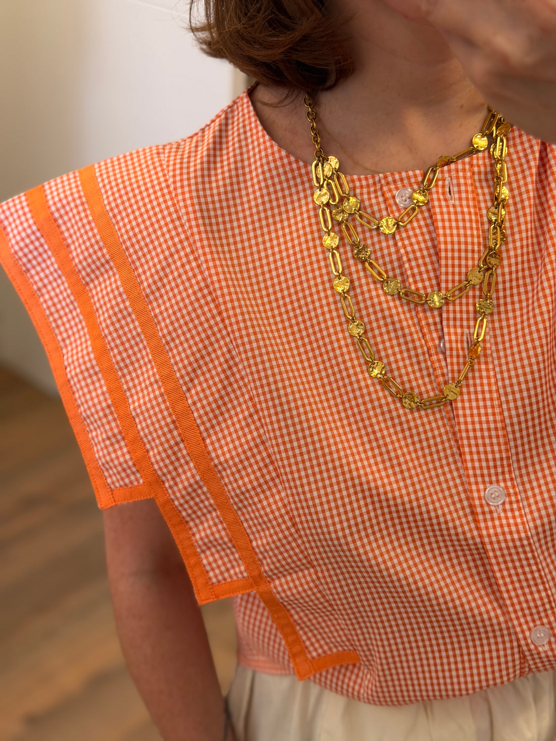 Chemise vichy orange Denise