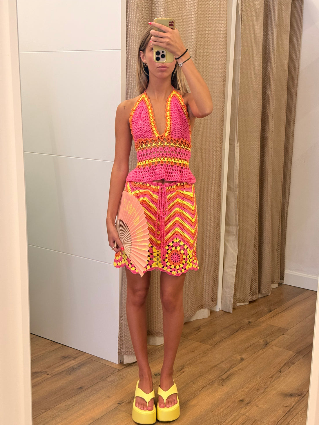 Ensemble rose et jaune Mila