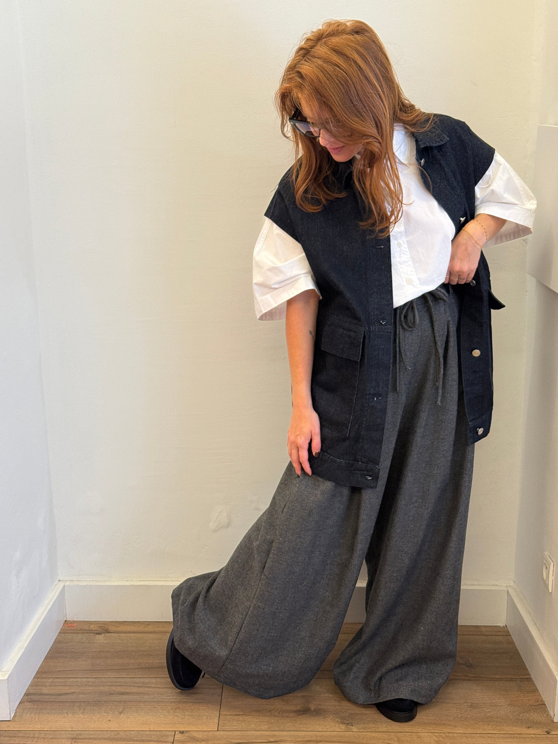 Gilet Enzo bleu brut