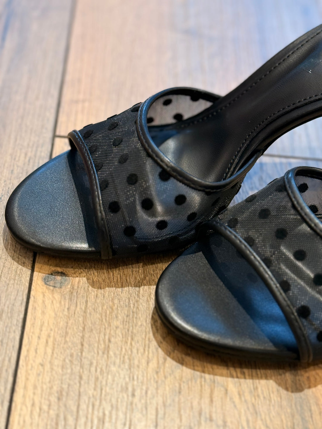Mules a talon noir tulle