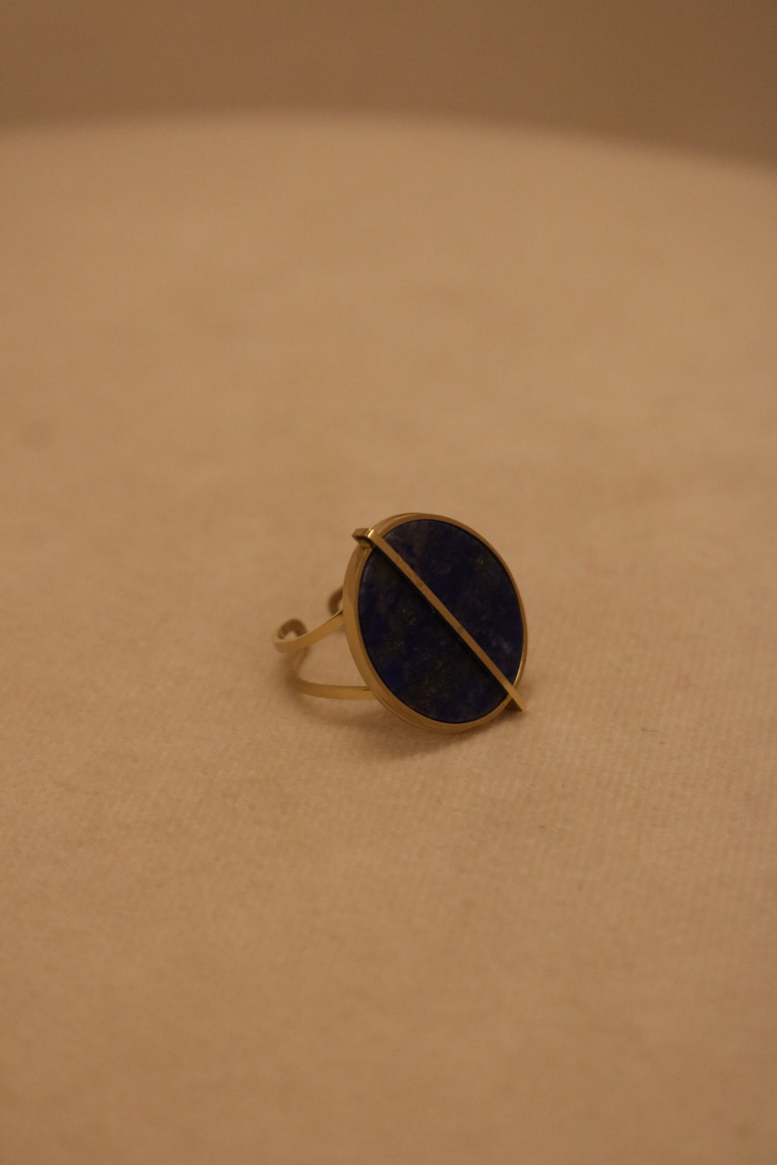 Bague ovale marbre bleu