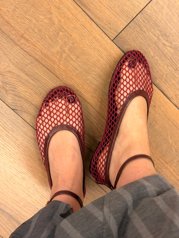 Ballerines bride bordeaux
