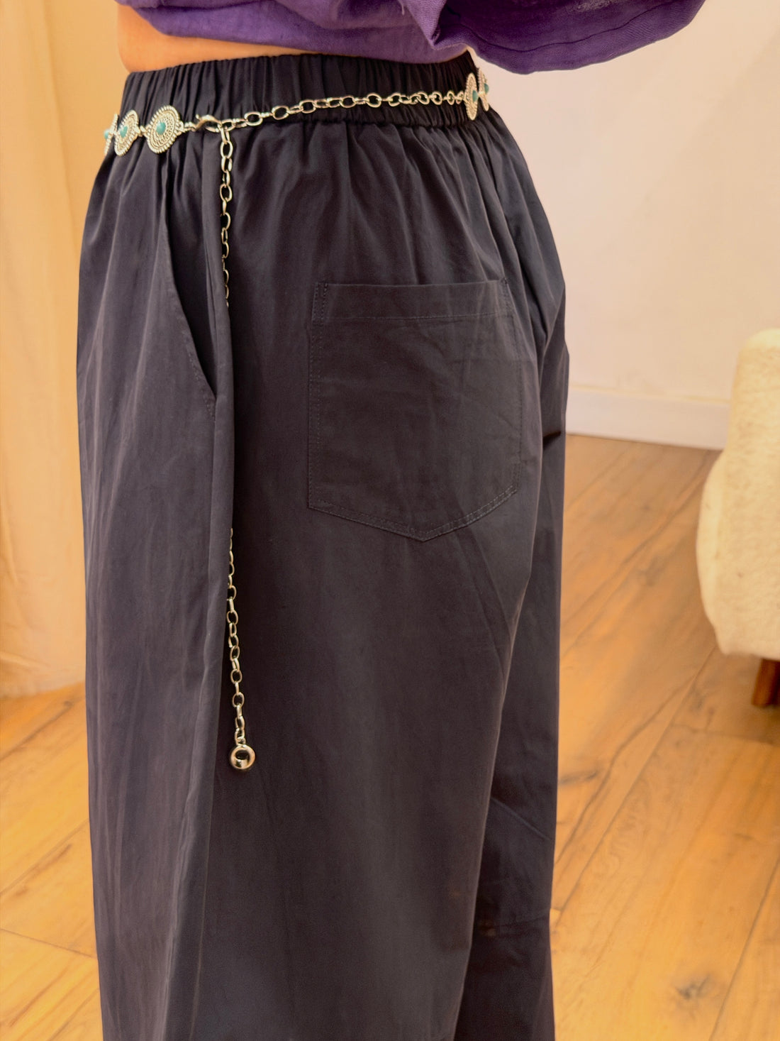 Pantalon coton Irma marine