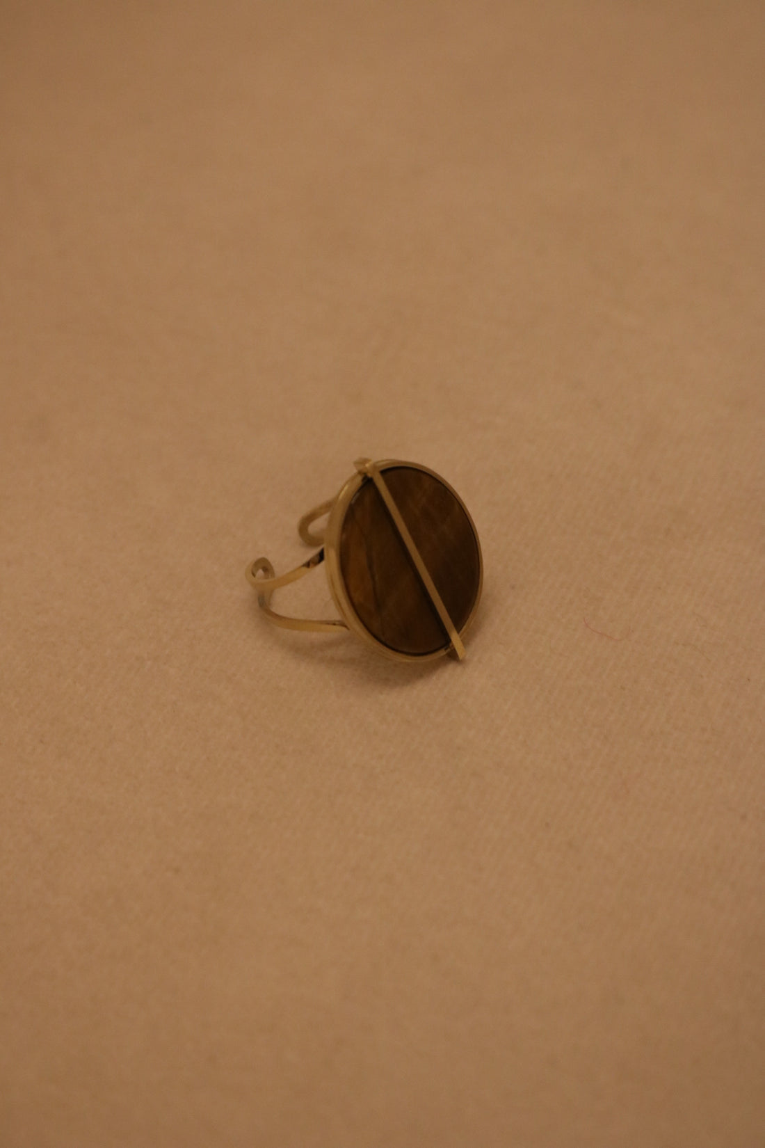 Bague ovale marbre bronze