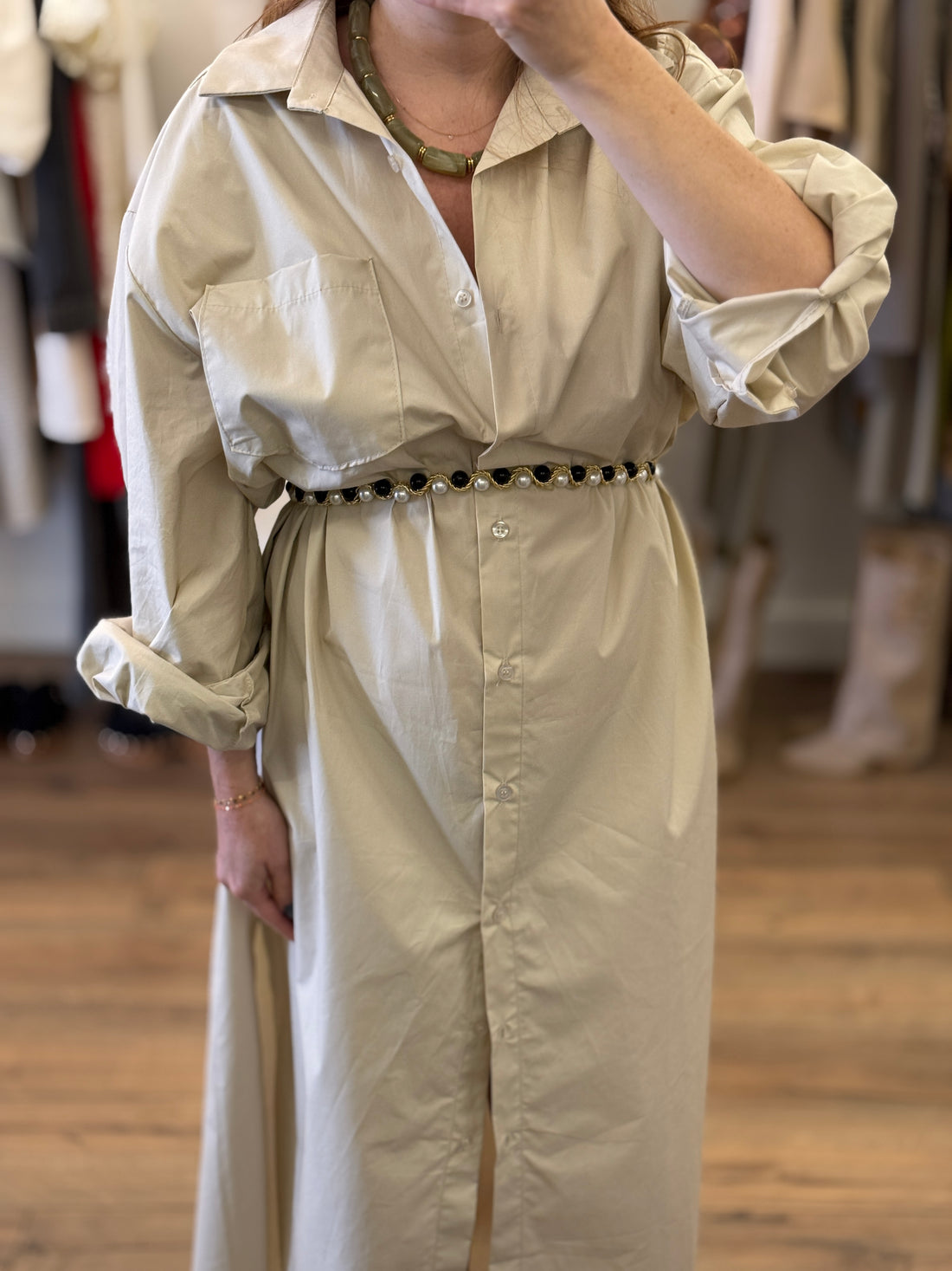 Robe chemise Lauria beige