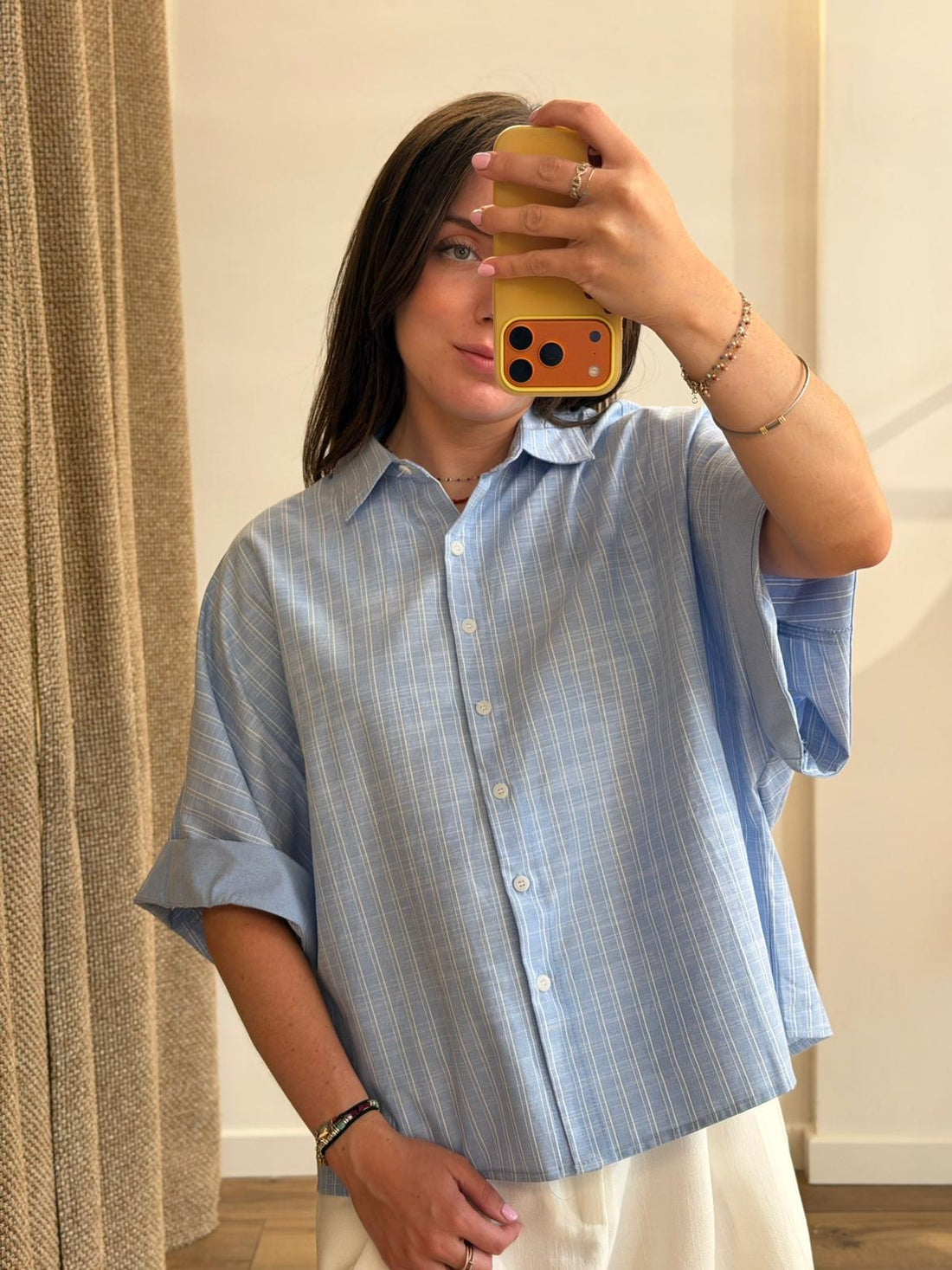 Chemise Melvina rayée bleue