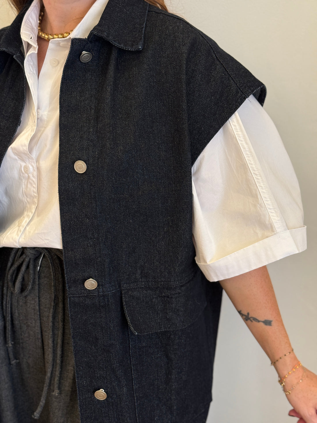 Gilet Enzo bleu brut