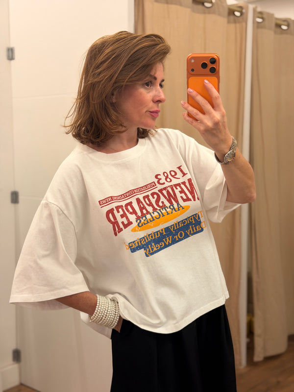 T-shirt Newspaper blanc