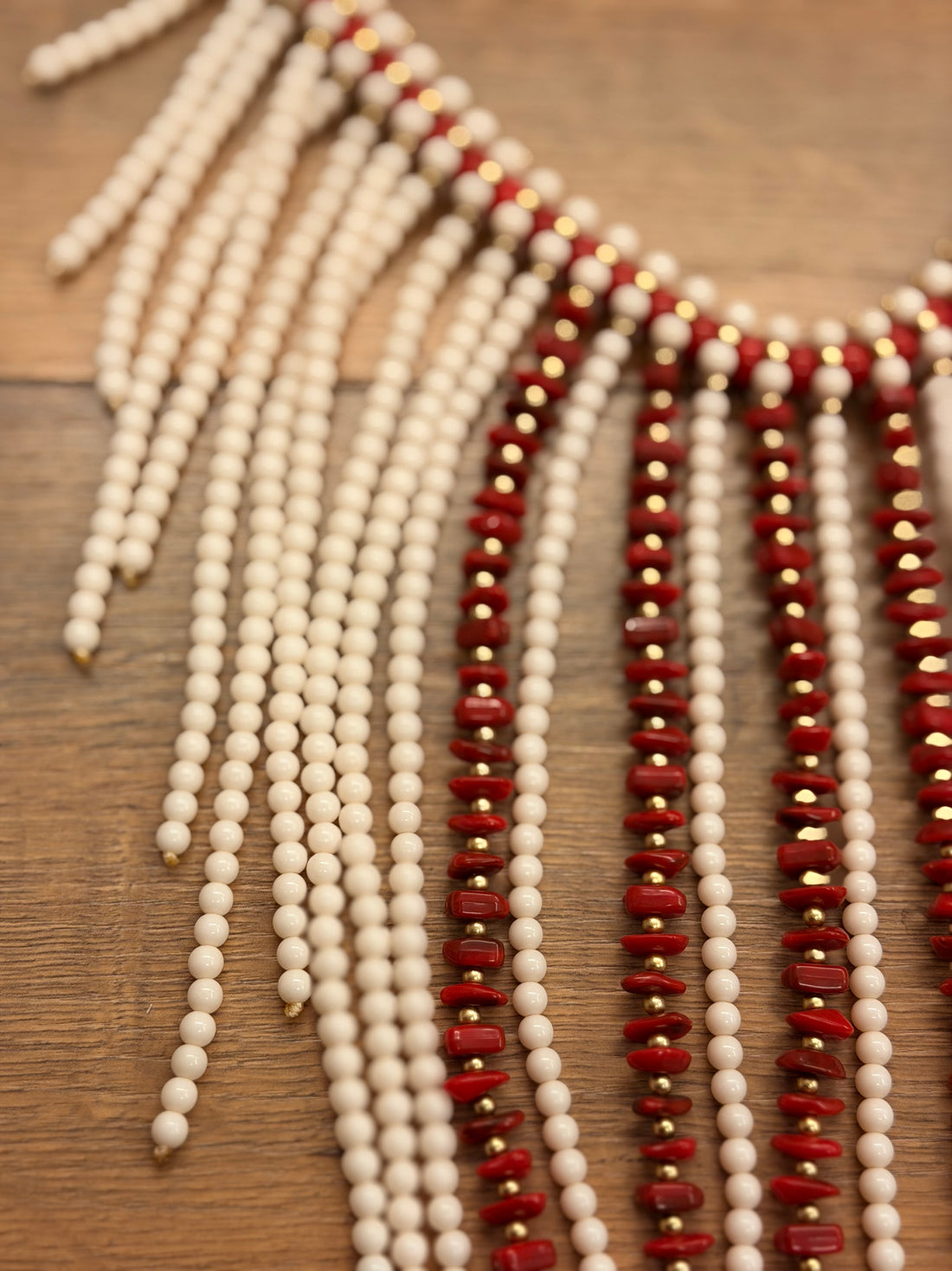 Gros collier franges perles