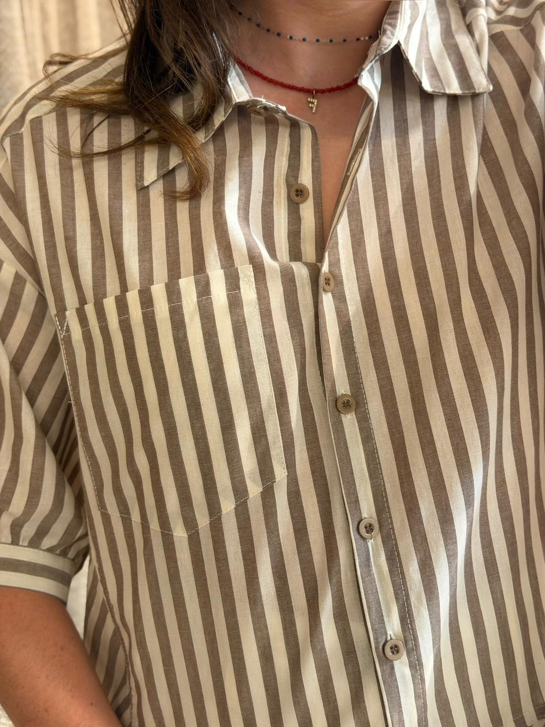 Chemise rayée marron Meive
