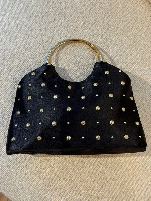 Pochette cloutée arc noire