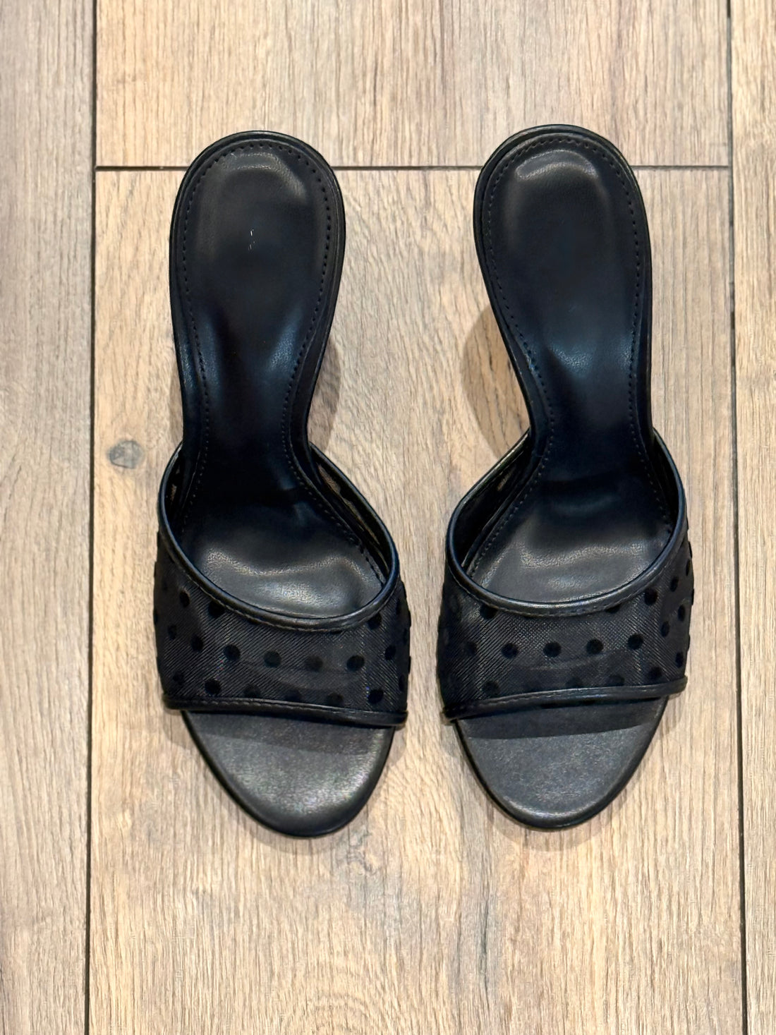 Mules a talon noir tulle