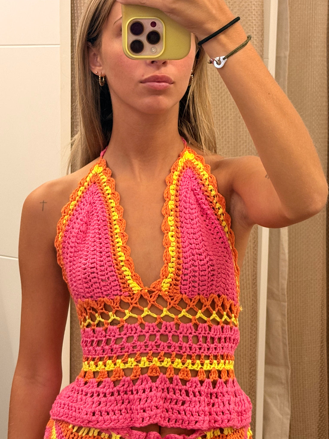 Ensemble rose et jaune Mila
