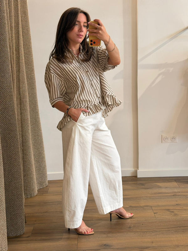 Chemise rayée marron Meive