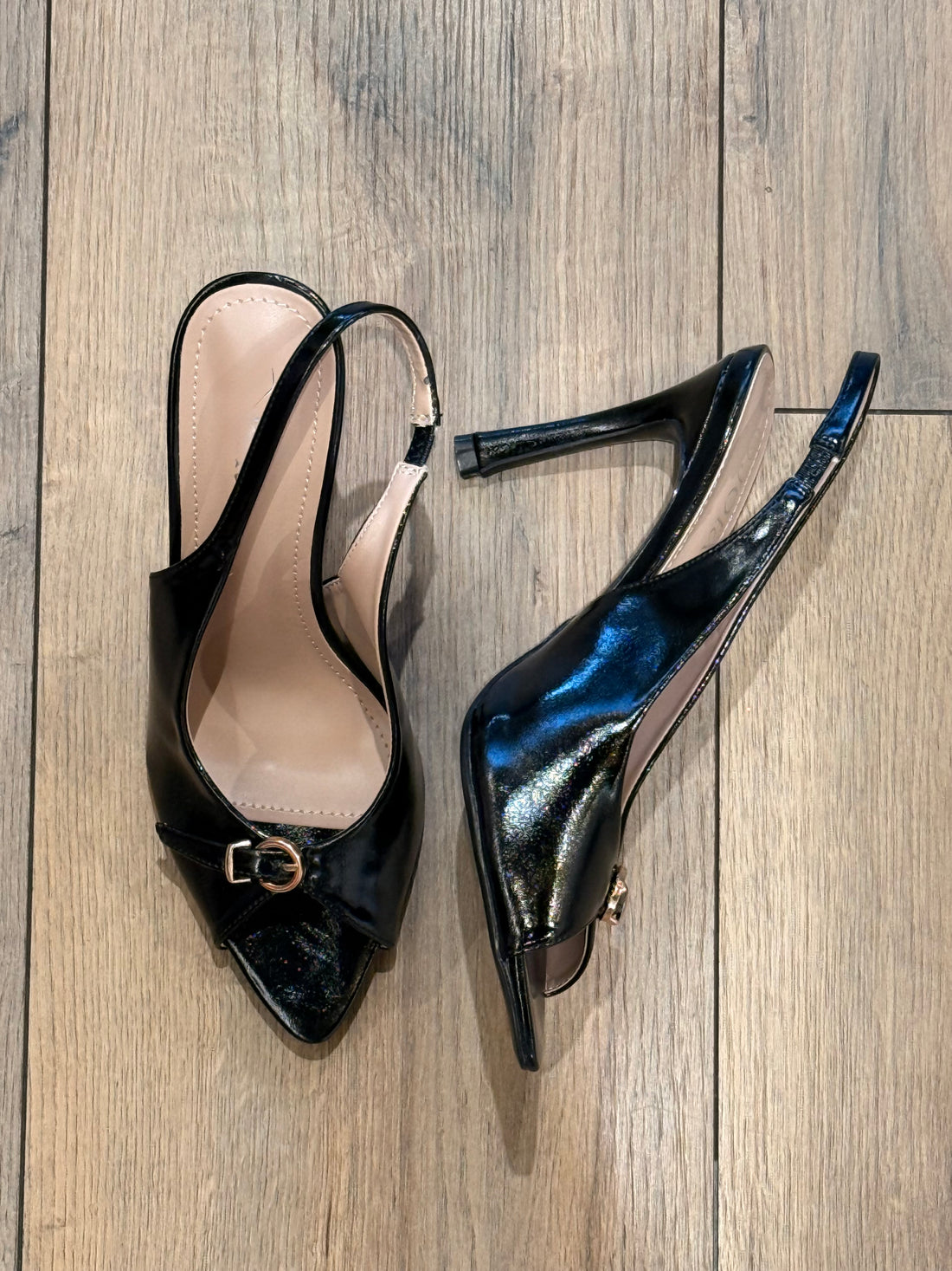 Talons bout ouvert noirs