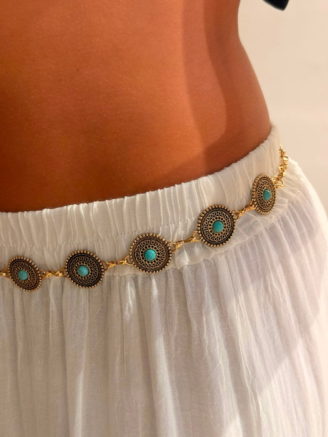 Ceinture rond ethnique dorée