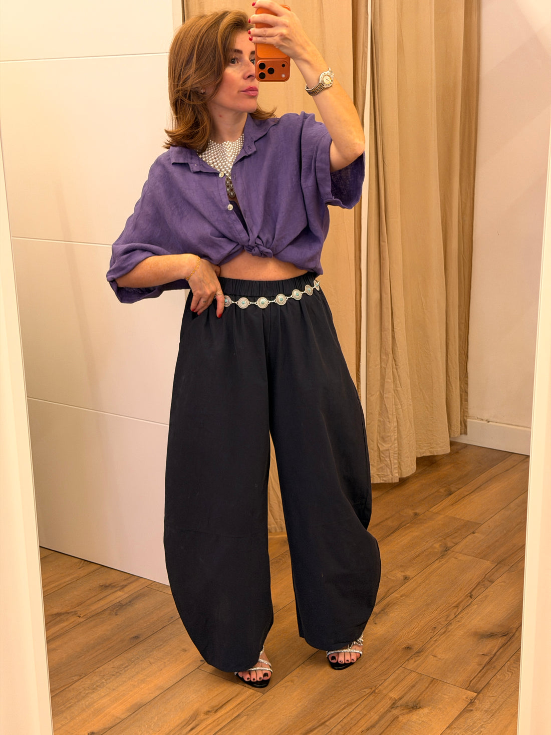 Pantalon coton Irma marine