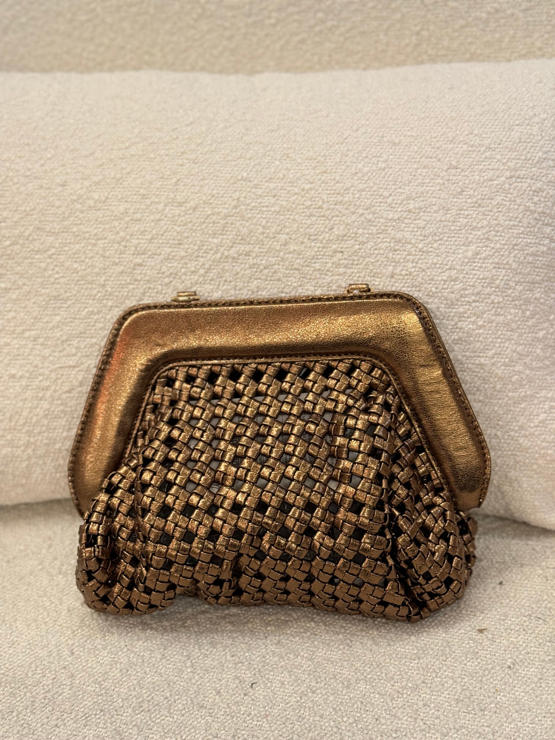 Sac tressé bronze