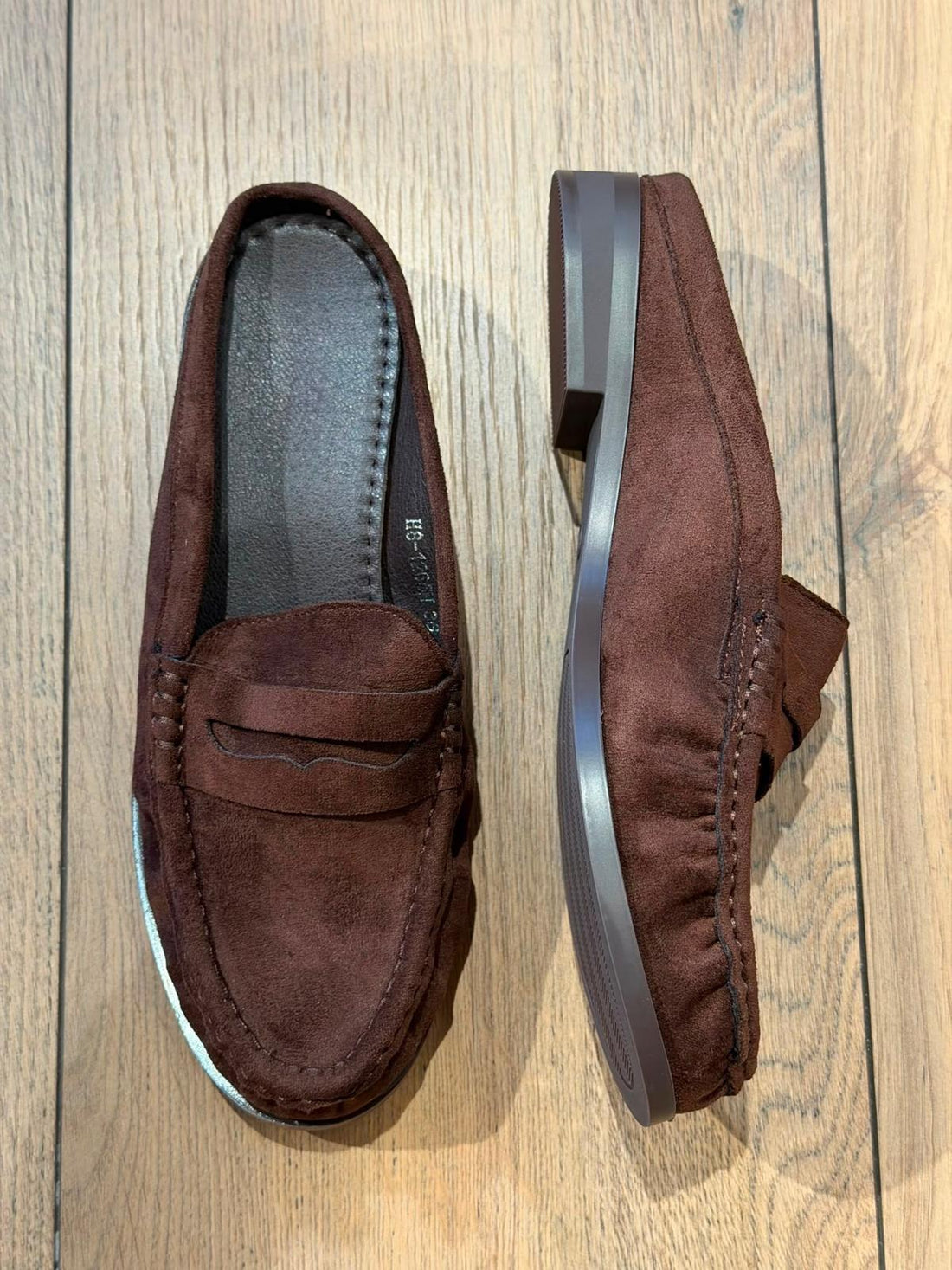 Mules mocassins daim marron