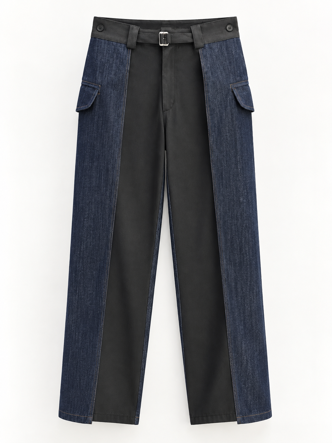 Pantalon bicolore gris bleu