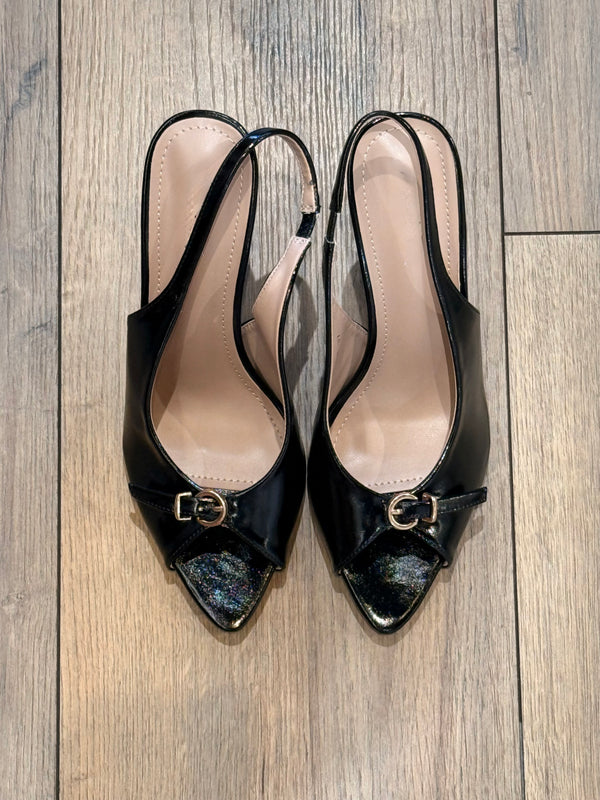 Talons bout ouvert noirs