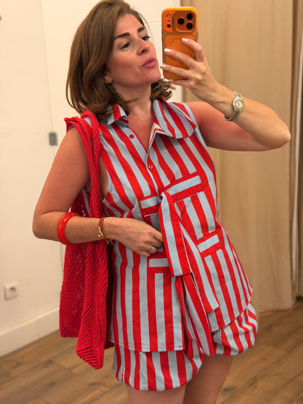 Chemise rayée Sasha bleue