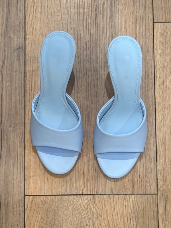 Mules bleues petit talon