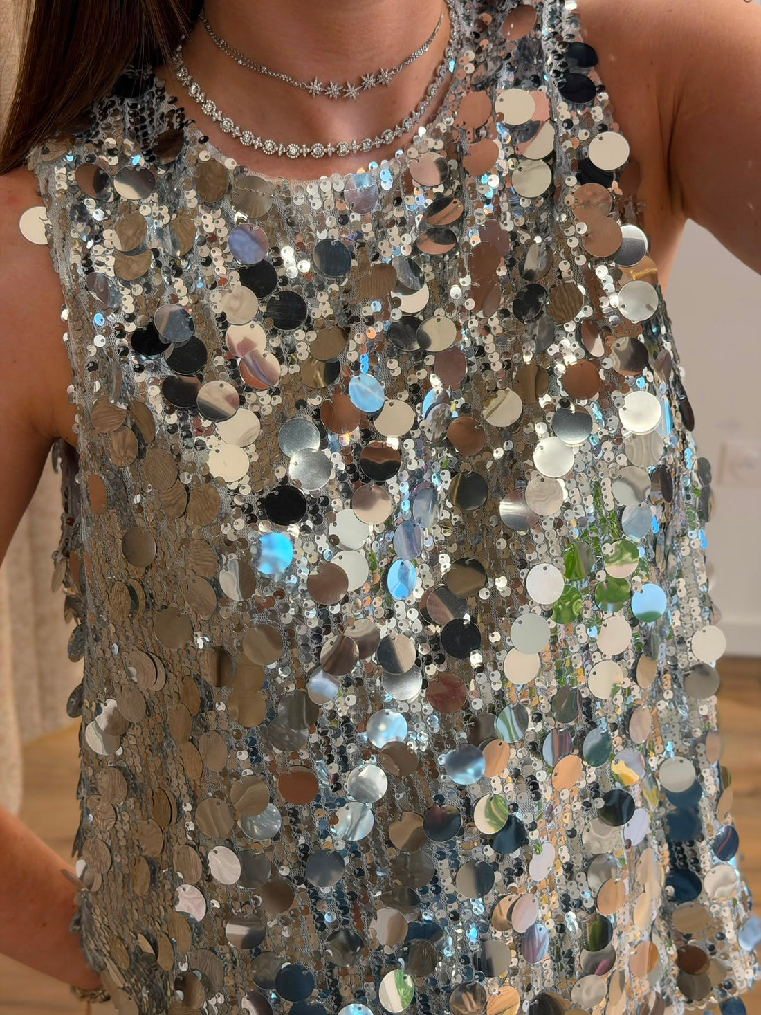 Top sequins argent Louis