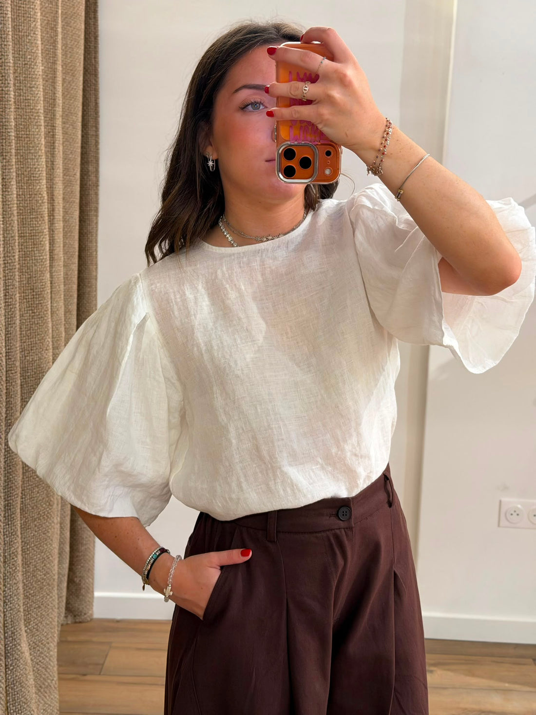 Blouse en lin écru Rilène
