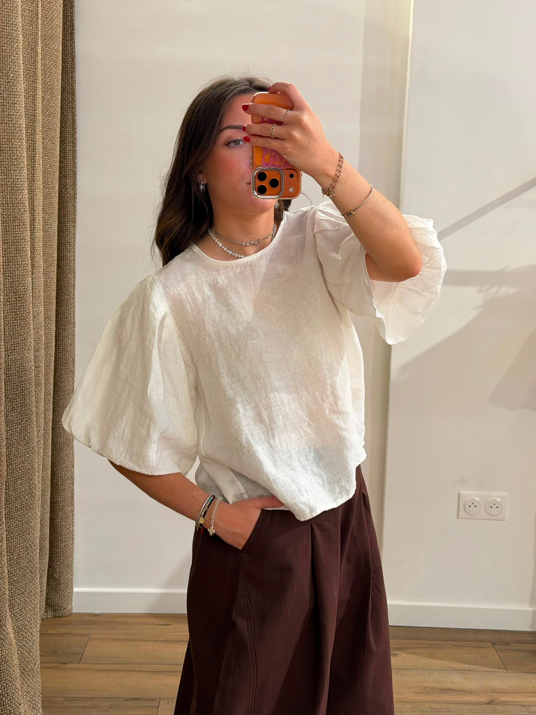 Blouse en lin écru Rilène