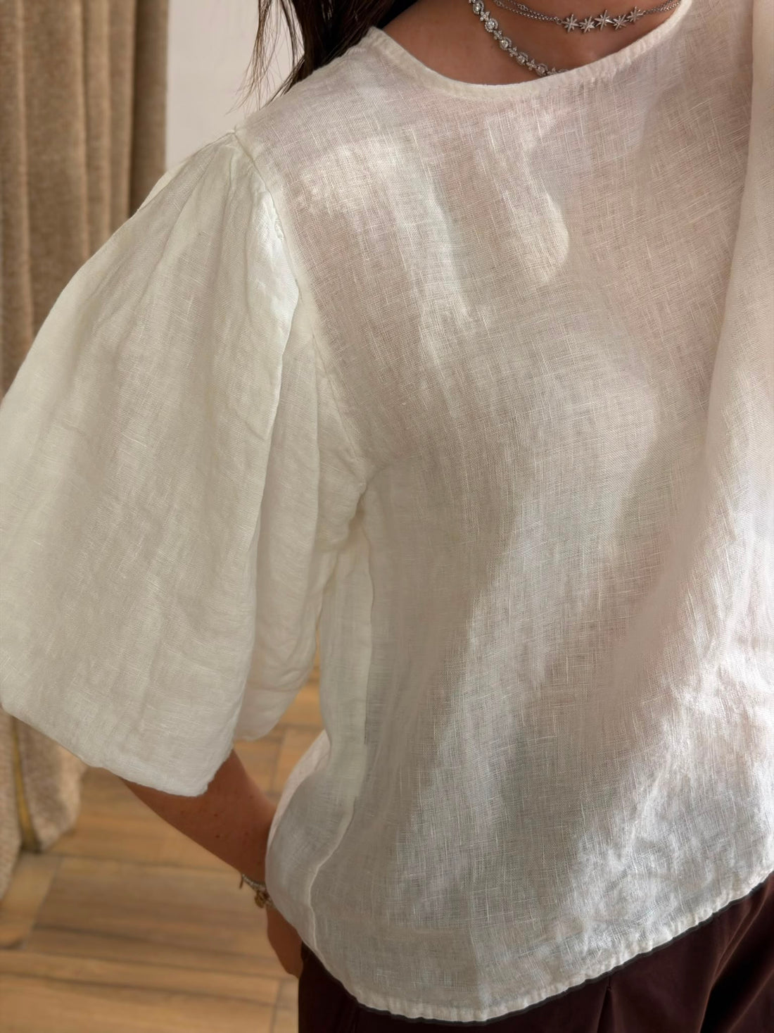 Blouse en lin écru Rilène