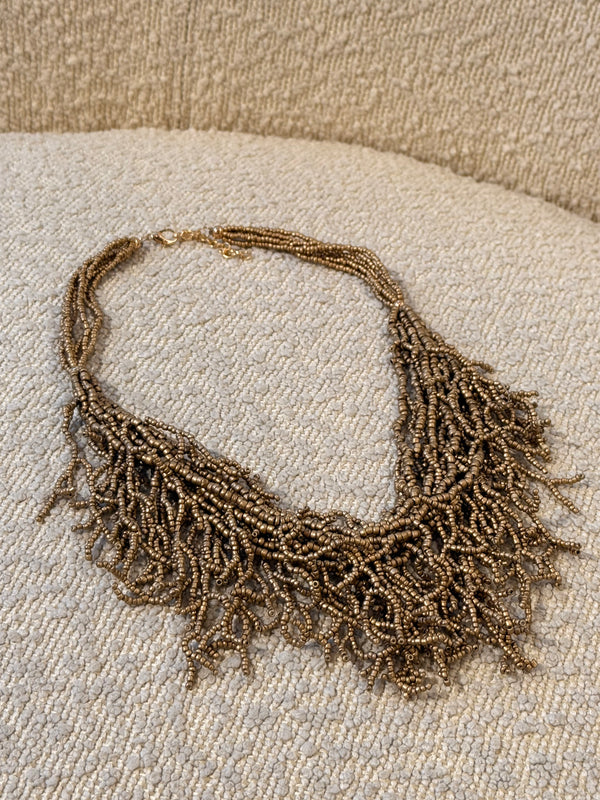 Collier coraux perle doré