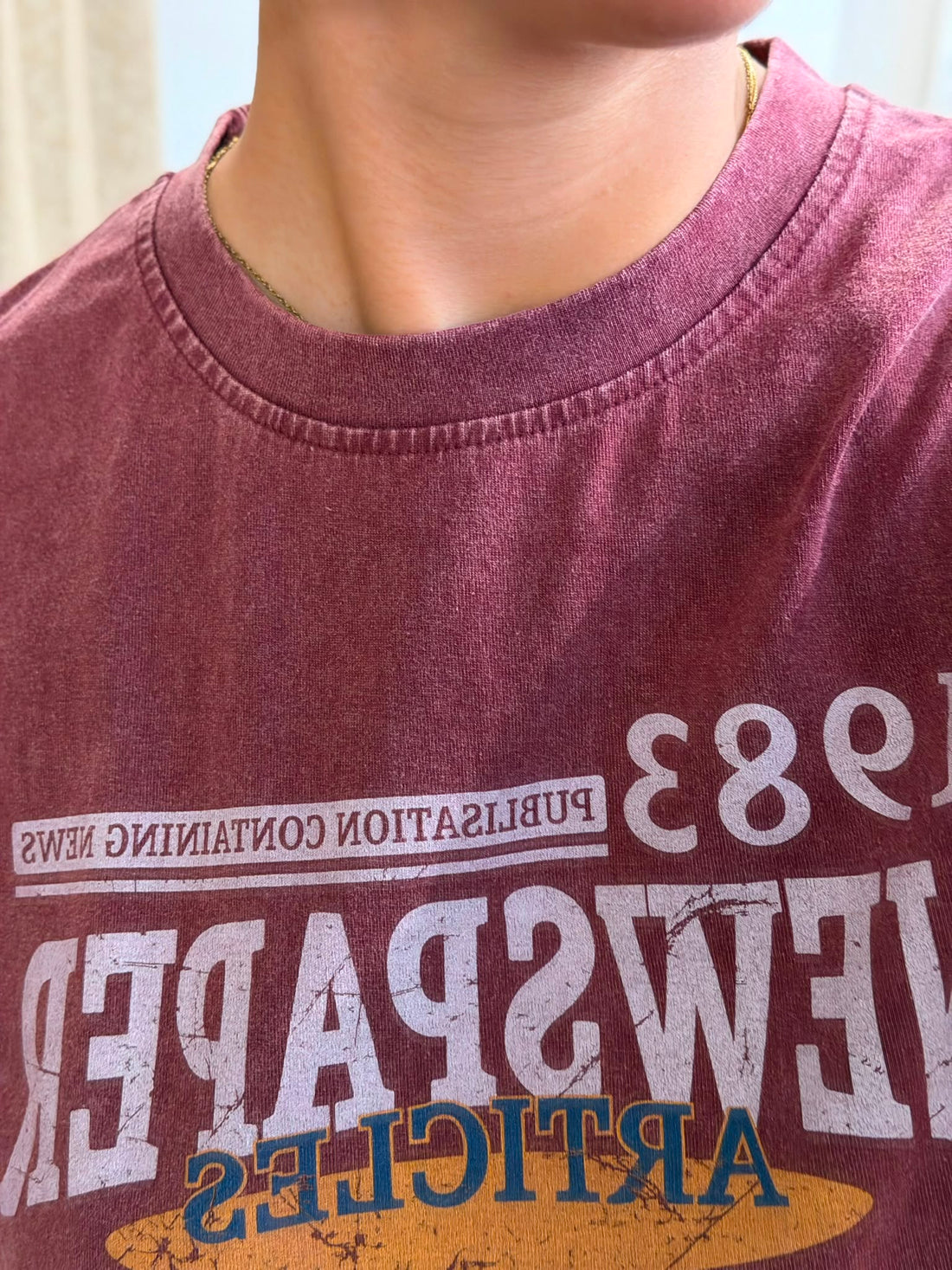 T-shirt Newspaper bordeaux