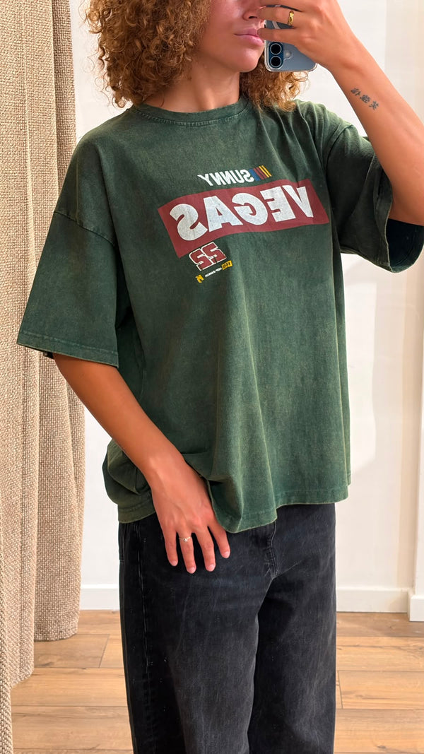 Tshirt oversize Vegas vert